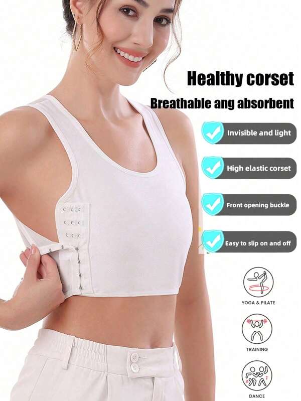 1pc Women's Compression Shapewear Vest, Adjustable Lift And Minimizer Bra, Shockproof Sports Bra, Thin Underwear For All Seasons Gym Accessories