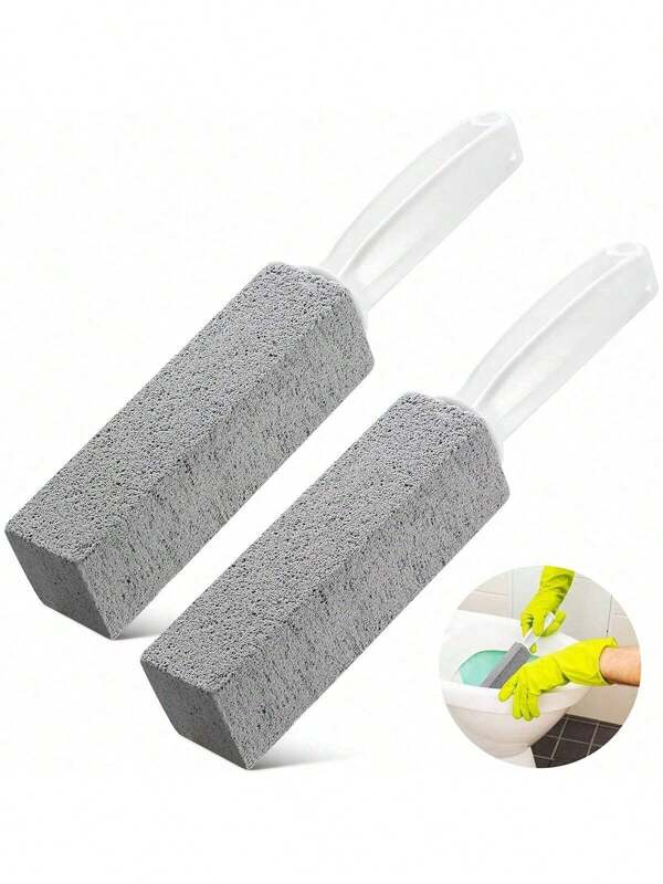 Juego de cepillo de baño montado en la pared sin punto ciego, cepillo de limpieza del hogar para inodoro con bandeja de drenaje, piedra pómez de limpieza con mango extra largo, piedra pómez para limpiar inodoros, bañeras, parrillas, piscinas, lavabos, decoración de baño, decoración de otoño