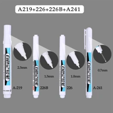 1 pieza/3 piezas/4 piezas/5 piezas Marcador blanco, (punta de 0.7mm, 1mm, 2.0mm, 2.5mm) Marcador de orificio profundo, perfecto para carpinteros, arquitectos, constructores, vidrio, neumáticos, libretas y proyectos de arte