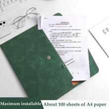 1 件 A4 皮革公文包，防水文件夹，高品质皮革纹理文件整理包，学生和办公室必备，返校，学校用品 - 彩色 - 查看 2