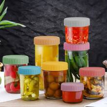 8PCS Mason Jar Lids - Colored Plastic Mason Lids Regular Mouth, Leak Proof Canning Covers With Silicone Rings For Ball, Kerr And More, Reusable Can Tops Caps Covers For Jars - 1 - Xem 6