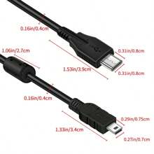 Edekoy 1M 黑色相機傳輸線 MINI5P-TypeC，適用於 Type C 介面智慧型手機與 Canon 相機，USB 充電線，快速數據傳輸，柔軟設計，無需電池，USB 模式方便照片與影片傳輸，MINI5P-TypeC 相容於 Canon EOS D30、D20、D10、SX60、SX520、SD110、A2500、5DS、T6I、HF100、R300 及其他單反相機 - 1M - 查看 5