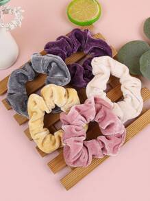 10 件装女士法式天鹅绒纯色发圈，时尚百搭的发饰，适合生日派对、舞会和日常佩戴