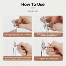 3-In-1 Adjustable Jewelry Making Frame Kit With 12 Imported Saw Blades And Comfortable Wood Handles, Suitable For Precision Cutting And Crafting - Multicolor - View 7