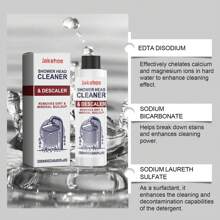 Descalcificador de alcachofa de ducha - Fórmula de doble acción para eliminar manchas. Removedor de sarro de baño. Limpieza por remojo, no corrosivo para el enchapado de cromo, fórmula de pH neutral para mantener el brillo.