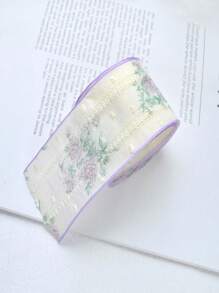1pc Hollow Floral Chiffon Ribbon Fabric, DIY Sewing Accessories, Garment Decor, Bowknot