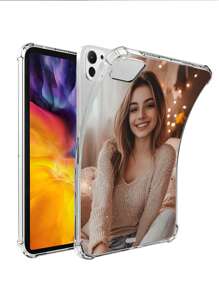 1pc Customized Family, Friends, Couple, Kids Or Pets Pattern Soft Silicone With Anti-Fall Air Cushion Transparent Protective Case Compatible With Ipad Pro 13, Air 13 And Other Models, Clear, Stylish, Colorful, Vintage, Cute, Contracted, Funny, Custom, Personalized, Unique, Customized, Ideal Gifts For Him, Ideal Gifts For Her, Boyfriend, Girlfriend, Family, Friends, Grandparents, Couple, For Anniversaries, For Birthdays - Clear - View 6