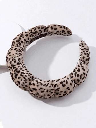 1pc Leopard Print Hair Band, Makeup Headband, Hair Clip For Women Facial Care, Spa Gift, Party, Casual Outing, Compact & Lightweight,Hairband,Hair Hoop Headbands ,Animal Print Hair Accessories