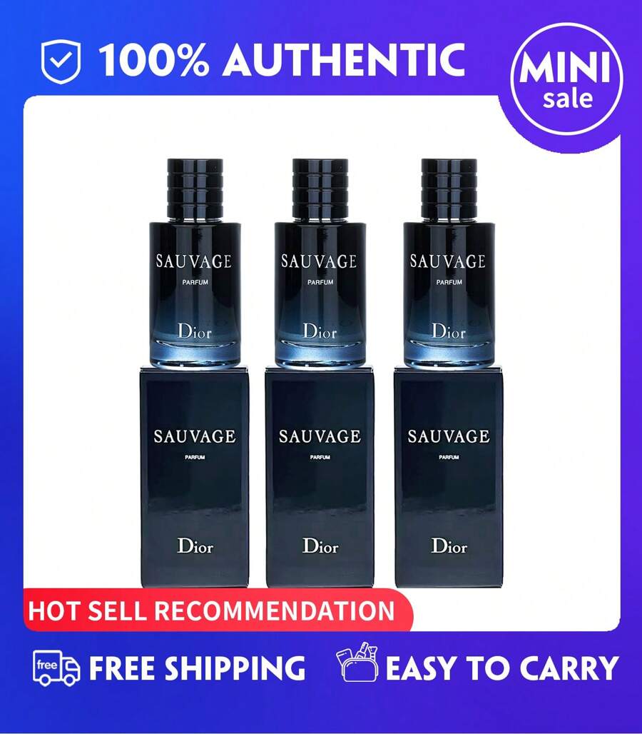3X Dior Sauvage Parfum Mini Splash  For Men , (10ml/ 0.34 Fl.Oz),Travel Size,[ Perfect For Use On The Road] - Parfum 30ML(10ML*3件) - 查看 1