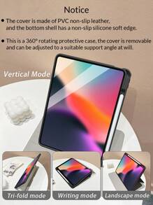 1 Pc. Pen Slot + 720° Rotation IPad Case Ipad Pro 13 Inch Case/ 7th/8th /9th Gen /Pro 11 Inch 1st 2nd /Air6 2024 4th 5th Gen/Ipad Cases 10th Gen Hollow Logo Hole, Shockproof, PU Leather, Automatic Wake/Sleep, Leopard Print Animal And Girl Pattern, Acrylic Hard Back Panel, Silicone Soft Edge Design, With Support Slot IPad Case (Please Read The Description Before Ordering)
