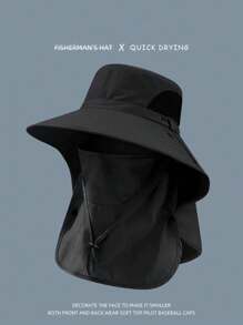 Fashionable UV Protection Sun Hat Bucket Hat, Removable Mask, Suitable For Outdoor Activities, Fishing, Hiking, Mountaineering