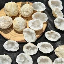 5/10/20/30pcs DIY Agate Geode Egg Kit -Cut/Break Your Own GeodesDiscover Amazing Surprise Crystals Inside!- Unique Crystal Gift For Collectors - Yellow - View 2