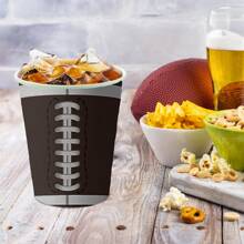 Paquete de 10 vasos desechables de papel con tema de rugby para fiestas, adecuados para fiesta de cumpleaños, baby shower, reunión familiar, reunión de clase, picnic al aire libre