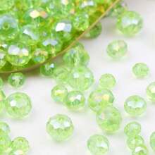 60/150/300/600 stuks groene platte ronde glazen afstandskralen, voor het maken van sieraden, doe-het-zelf armbanden, kettingen en handgemaakte kralen