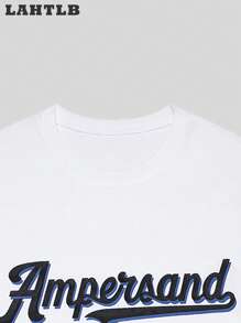 Men's Letter Print Crew Neck Short Sleeve Casual T-Shirt And Drawstring Waist Shorts Set, Summer