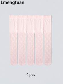 4pcs Kids Printed Sheer Tights/Pantyhose, Thin Style, Spring/Summer
