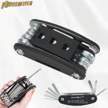 PowerMotor PowerMotor Motorcycle Multi-Function Repair Tool 1 Pack 16 In 1 Mountain Bike Galvanized Multi-Function Tool Inside And Outside Hexagonal Screwdriver Wrench Riding Equipment Outdoor Sports