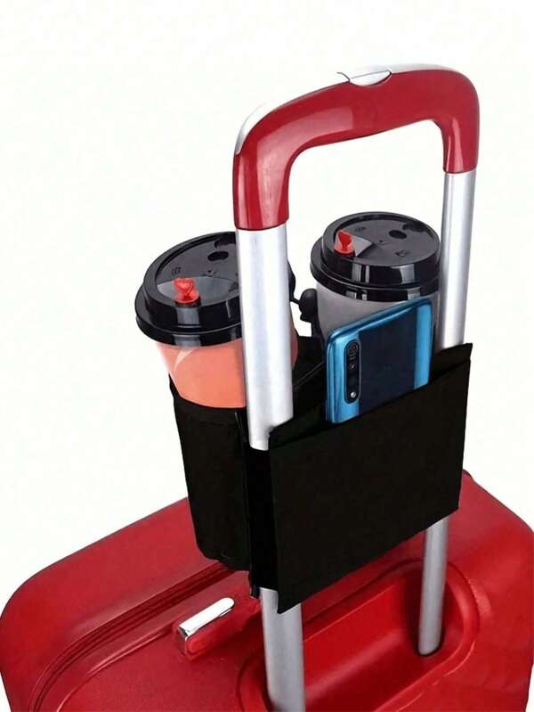 1pc Luggage Handle Storage Bag Drink Bag Cup Holder For Suitcase Water Bottle Protection Sleeve Minimalist Water Cup Storage Bag Gifts For Friend Fits Roll On Suitcase Handles Attachment Holder Suitable For All Suitcase Handles Water Bottle Bag For Outdoor Travel Accessories Travel Essentials Summer Vacation Back To School Holiday