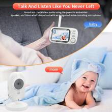CDYCAM 3.5 Inch Wireless Video Baby Monitor Color Night Vision Temperature Monitoring Two Way Audio Talk Baby Nanny Security Camera IR LED Night Vision Intercom Baby Shower Family Decorations Gifts