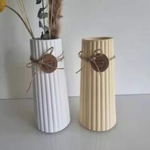 1 Set Stripe Silicone Flower Vase Mold, Elegant Design, Large Round Silicone Dried Flower Vase Mold - Multifunctional Concrete And Plaster Crafting Tool, Suitable For Resin, Plaster And Cement Casting - Essential For DIY Crafts And Home Decor