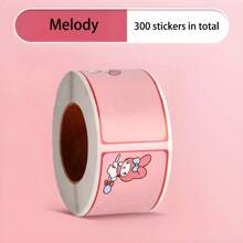 Sanrio Sanrio 3 Roll Stickers With Sanrio Characters, Elementary School Name Stickers, Sweet Handwritten Name Stickers, Cartoon Diary Stickers, Kuromi And Cinnamoroll