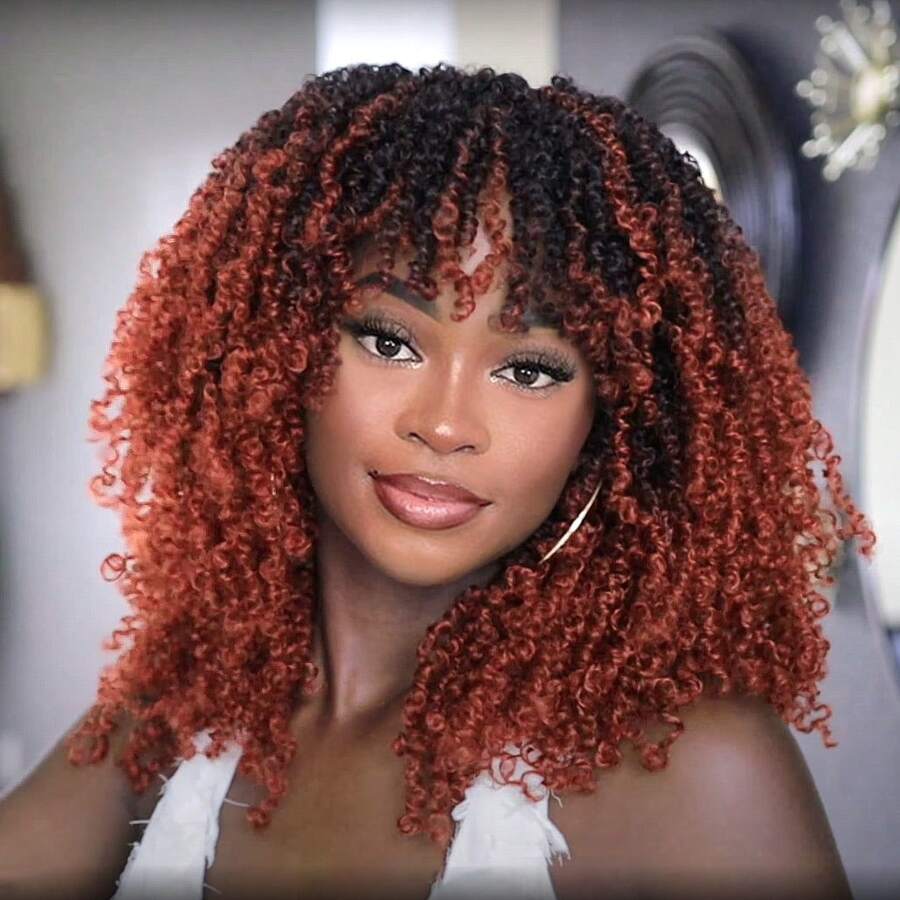 12 Inch 1 Pack Yanky Twist Crochet Hair Pre-Twisted Fluffy Spring Yankee Twist With Curly Crochet Hair For Women Crochet Hair Pre Looped Synthetic Hair Extension