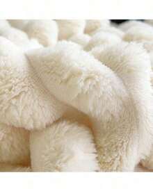 1 manta de vellón beige, manta de microfibra de lujo de felpa suave de doble cara para cama o sofá, sin caja de regalo