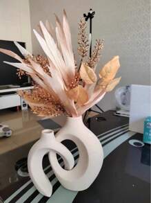 2 piezas Conjunto creativo de pareja para decoración del hogar, Jarrón de combinación de tamaño grande y mediano, Ornamento de mesa interior, Apropiado para decoración interior, Se puede usar en las cuatro estaciones