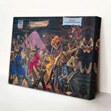 1pc Modern Jazz-Inspired Canvas Art - Vibrant African American Dance Scene, Unframed Wall Decor For Living Room, Bedroom, Office & More - Perfect For Celebrating Black Culture & Music, Musicthemed Decor|Abstract Canvas Art|Historical Artwork Gifts Birthday Graduation