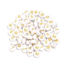100 stuks/pak acryl platte ronde letterkralen, 10 mm, voor het maken van doe-het-zelf armbanden en kettingen