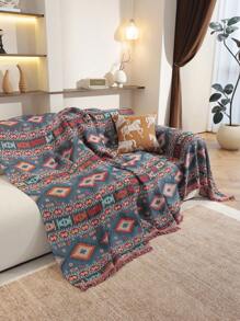 1 件时尚奢华沙发巾，青春时尚，波西米亚风格，奢华沙发套，盖毯，可双面使用，防滑，保护沙发，装饰沙发，防止猫抓挠。这是一款适合所有季节的简约现代沙发垫。可机洗，适用于沙发、桌布、野餐垫、卧室、客厅、汽车、办公室和户外区域。