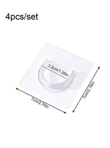 4 piezas, Soporte de barra de cortina no aburrido - Fácil de instalar, Soporte de barra retráctil de plástico ahorrador de espacio, Soporte de barra de ducha adhesivo para baño, Soporte de barra de cortina transparente para ventana, Accesorios de baño