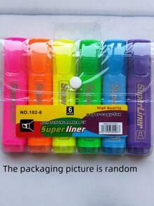 4 Stück/6 Stück bunte Leuchtstoff Textmarker, auffallende Markerstifte, farbige Textmarker mit schräger Spitze, Schulanfang