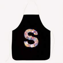 Flower Letter Series Printed Cute Party Party Wedding Polyester Peach Skin Velvet Printed Apron