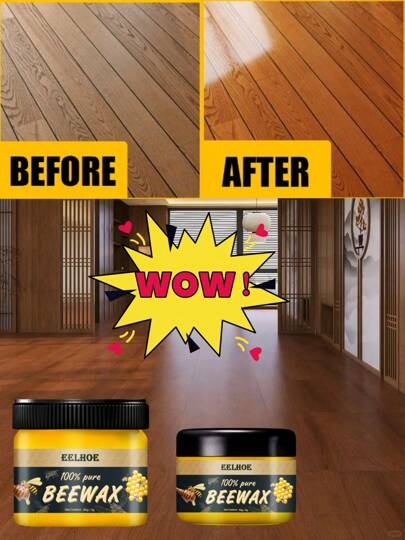 EELHOE 天然蜂蜡家具抛光剂，防水耐磨木地板护理蜂蜡