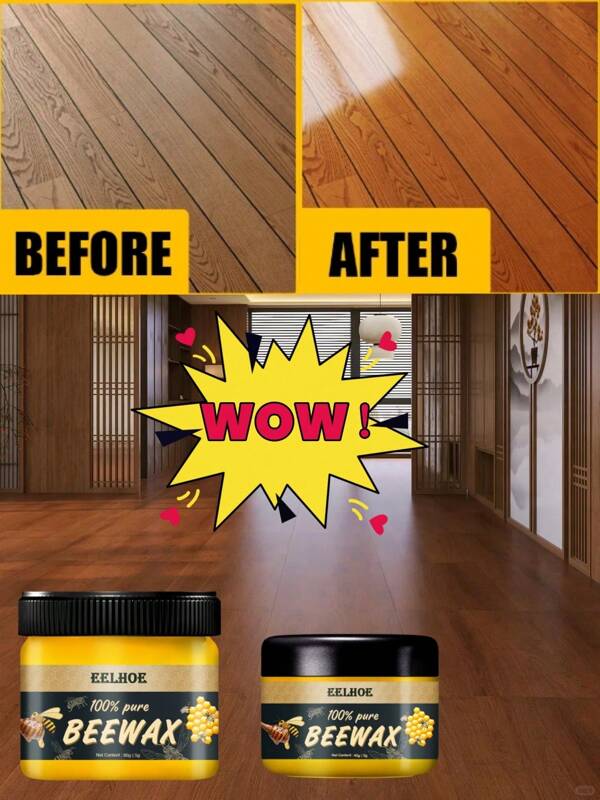 Natural Beeswax Furniture Polish, Waterproof & Abrasion Resistant Wood Floor Care Beeswax