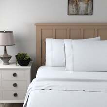 Organic 100% Cotton Snow Full Size Bed Sheets Set, 300 Thread Count Percale Weave Cotton Sheets For Full Size Bed, Ultra-Soft Cool & Crisp, Fits Mattress Upto 16" Deep - White