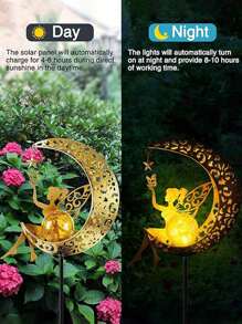 Waterproof/Floral Solar Lights, Outdoor Fun Solar Lights, Outdoor Solar Lights, Outdoor Decorative Lights With LED Glass Balls, Solar Moon Lights