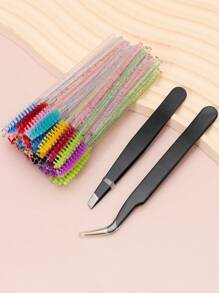 Bộ dụng cụ chuốt mi nhiều màu AYRMILLA gồm 50 cọ mascara và 2 nhíp, bộ dụng cụ uốn mi hoàn chỉnh và tiện lợi - Nhiều màu - Xem 9