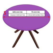 1pc Round Half Table Cloth Cover, Polyester Washable Tablecloth Cover, High-Quality Stretch Wrinkle Resistant Folding Table Cover, Fits Round Tables, Washable & Reusable, Suitable For Events, Weddings, Banquets, Parties, Outdoor Dining - Multicolor - View 17