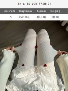 1pc hartvormige panty, schattige witte panty, modieuze skinny leggings