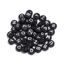 100 stuks/pak acryl platte ronde letterkralen, 10 mm, voor het maken van doe-het-zelf armbanden en kettingen