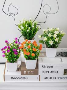 4pcs/Set Artificial Flowers, Artificial Plants, Roses, Chamomile, Lilies. Easter, Spring Festival, Gift. Home Decorations, Garden Decorations, School Dormitory Office Decorations, Suitable For Party, Event, Festival, Birthday Party Decorations, Suitable For Hotel, Restaurant, Living Room, Bedroom, Wedding, Banquet, Kitchen Decorations Gifts Graduation