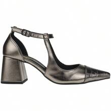Buckle Strap Pumps Designed Toe High Heel Comfortable Formal Shoes 18300 - Silver - View 8