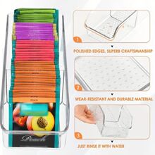 1pc Desktop Storage Box, Transparent Multi-Compartment Organizer Box For Stationery, Tea Bags, Coffee Supplies And Other Small Items
