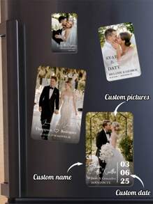 1 pieza Imán personalizado para nevera de invitación de boda, para invitación a fiesta de compromiso, decoración de boda, regalo de vacaciones y aniversario