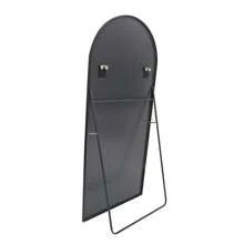 Miroir pied à pied, miroir sur pied incurvé de 165 x 60 cm pour montage mural, appuyé au mur ou posé au sol, miroir grand format pour le corps entier comme miroir de coiffeuse pour le salon, la chambre à coucher, la salle de bain - Miroir pleine longueur de 162 cm