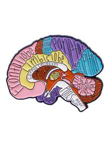 Insignia de esmalte con diseño de cerebro y corazón, broche de mujer, insignia de hombro con órgano corporal masculino, accesorio de joyería de moda, regalo, insignia de pecho de aleación para médicos, accesorios escolares y de oficina, camisas, chaquetas, Navidad, Halloween