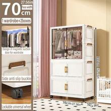 Armario plegable reforzado, gabinete de almacenamiento de ropa para dormitorio, gabinete de almacenamiento de botanas para casas de alquiler, estantería de almacenamiento misceláneo de varias capas