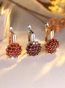 1 Par de Pendientes de Lujo con Circonita de Girasol y Copo de Nieve, Adecuados para Bodas, Damas de Honor, Esposa, Hija, Regalo del Día de San Valentín